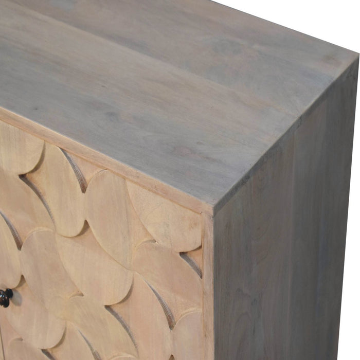 Hourglass Carved Cabinet - Marble