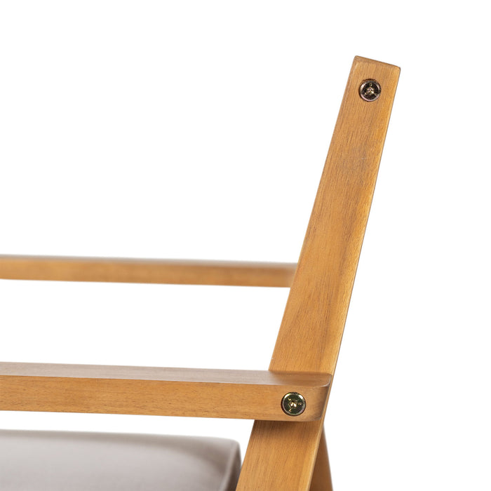 5 Piece Patio Furniture Set Acacia Wood Table And 4 Heavy Duty Cushioned Chairs