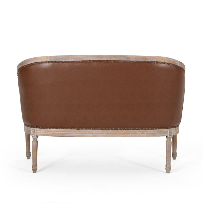 French Country Chesterfield Style Tufted Loveseat
