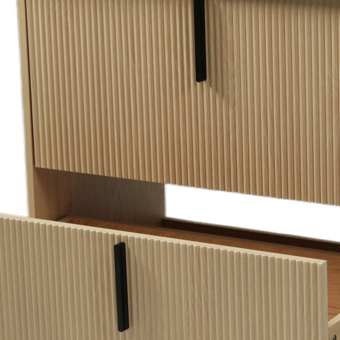 Bathroom Vanity With Ceramic Sink, Fluted Design