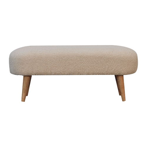 Boucle Hallway Bench - Cream