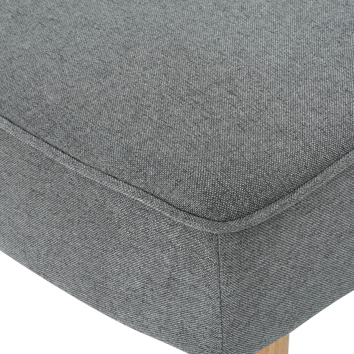 Fabric Chaise Lounge With Rubberwood Frame - Slate