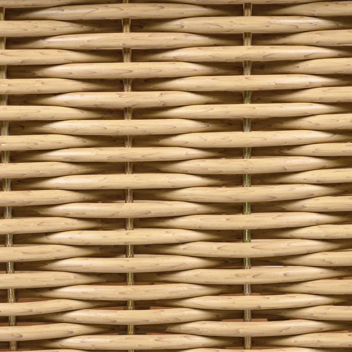 Outdoor Club Chair With Rope Arm And Cushions - Beige / Teak