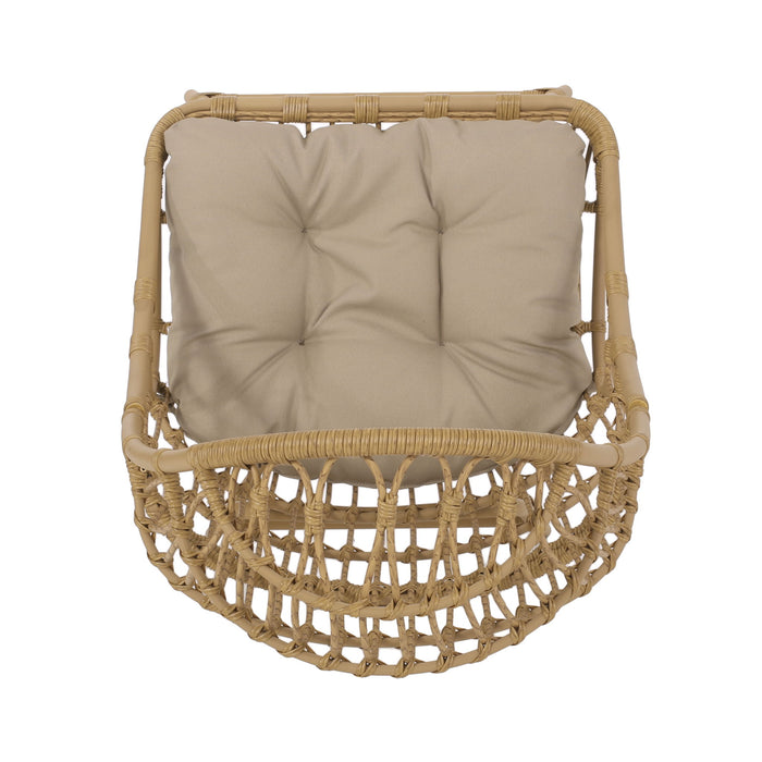Outdoor Accent Chair With Basket Shape - Light Brown