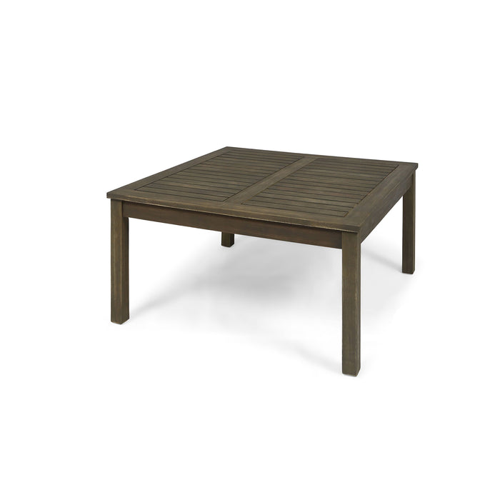 Perla - Rustic Square Coffee Table With Block Legs
