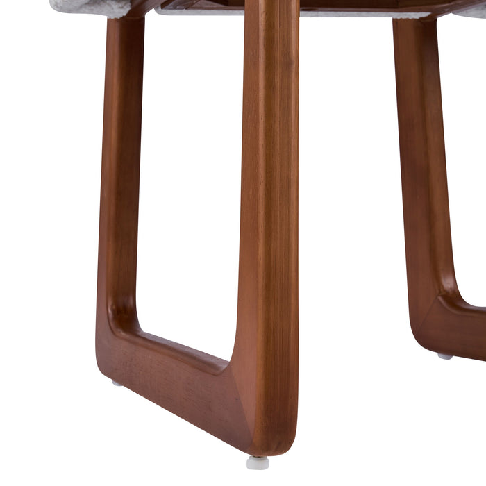 Dining Chair With Curved Legs (Set of 2) - Beige / Brown