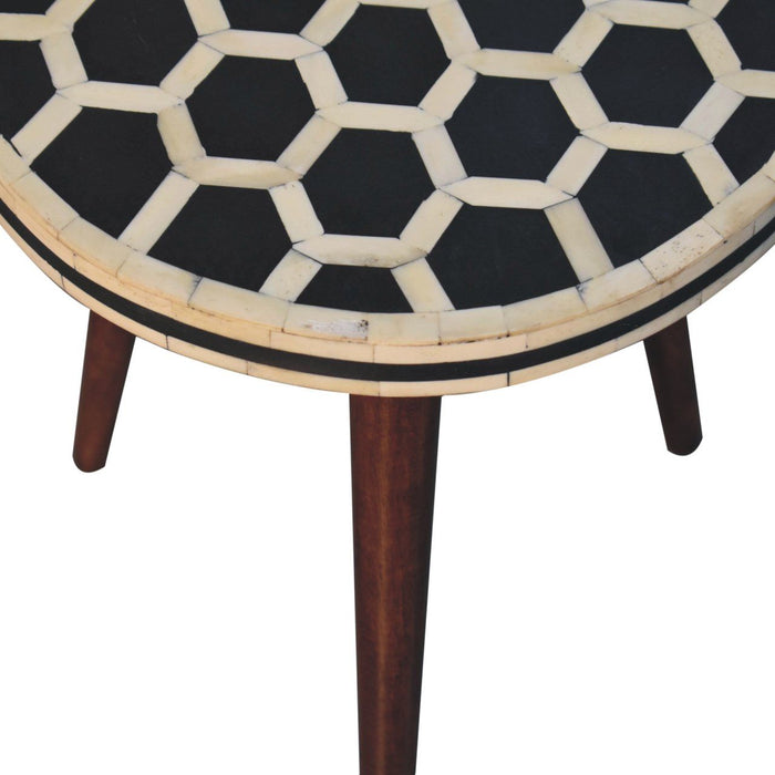 Inlay - Bone Tripod Stool - Honey Caramel