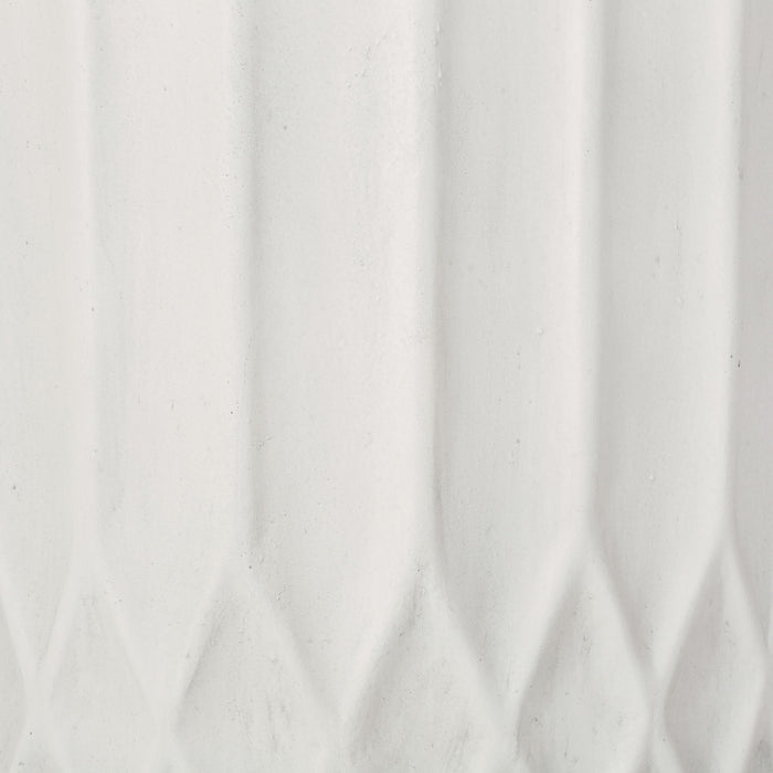 Planter With Subtle Pleated Design - Antique White