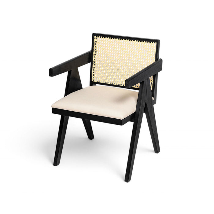 Chandigarh Farmhouse Style Cane Upholstered Dining Chairs (Set of 2)