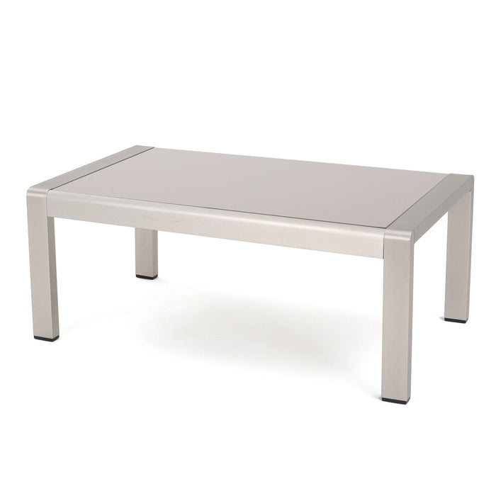 Outdoor Coffee Table Aluminum And Glass