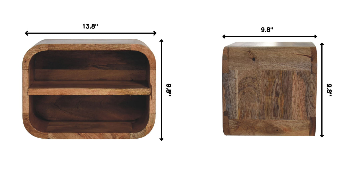 Floating Open Curve Nightstand - Oak