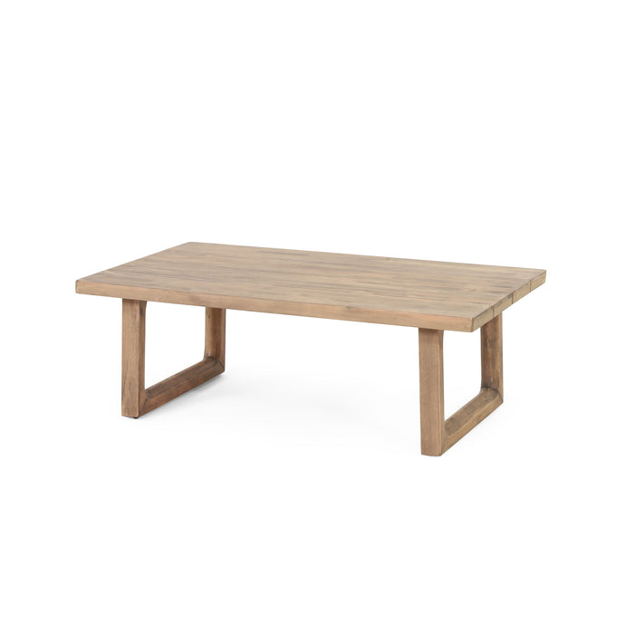 4 Pieces Acacia Wood Patio Furniture Set, Outdoor Furniture With Coffee Table, Patio Conversation Set Deep Seating With Soft Cushion, Porch Chairs For Backyard Porch Balcony - Brown Wash / Beige