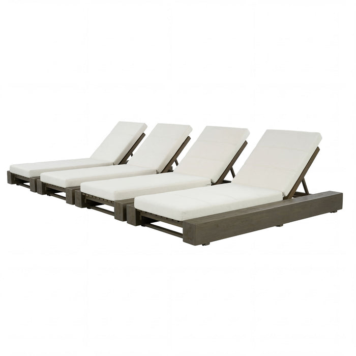 Outdoor Chaise Lounges With Water-Resistant Cushions, Adjustable Backrest