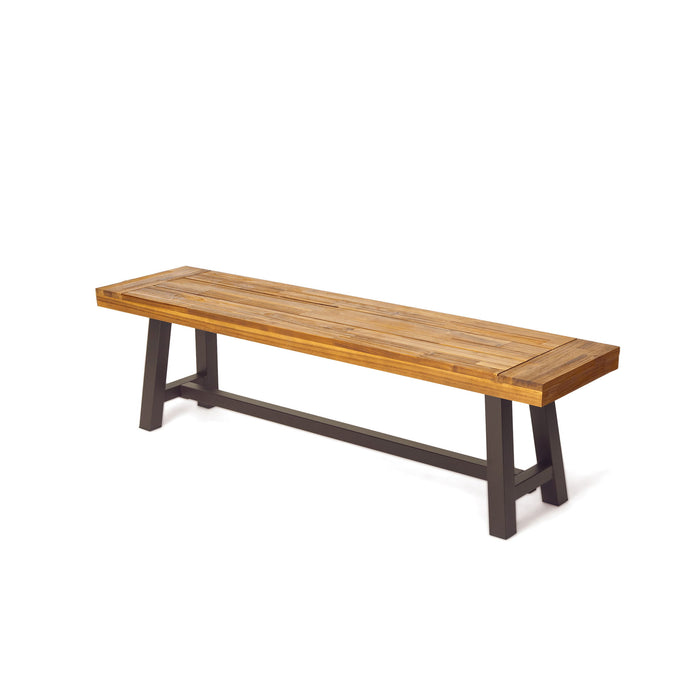 Tranquilizer - Outdoor Acacia Wood Bench With Slat Panel Design