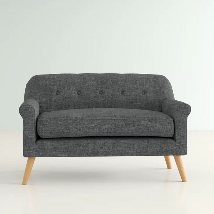 Classic Loveseat With Rolled Armrests And Button Tufting