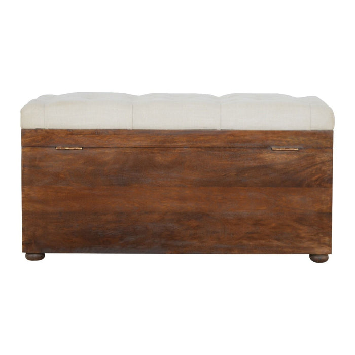 Linen Storage Trunk - Chestnut / White Linen
