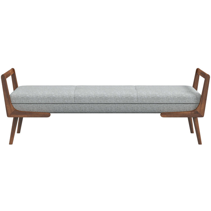 Cora - Mid-Century Modern Gray Bench - Gray