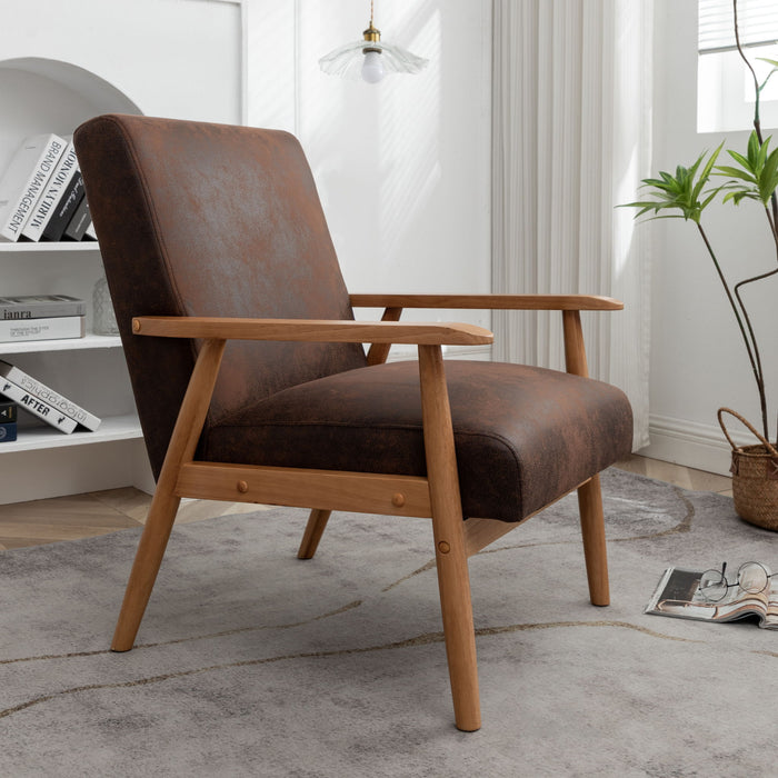 Wide Arm Chair - Brown