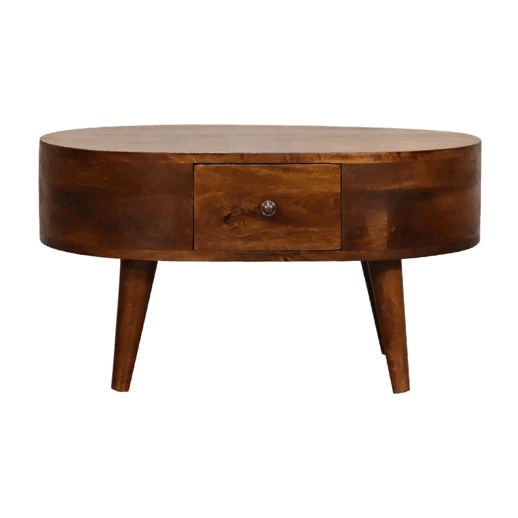 Mini Rounded Coffee Table - Chestnut