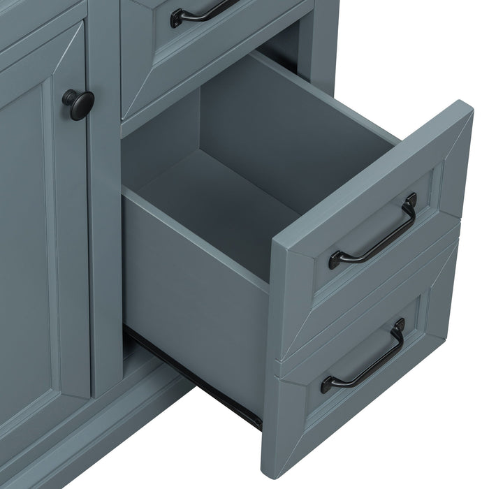 36" Bathroom Vanity With Sink, 2 Tip-Out Drawers, Soft Close Hinges