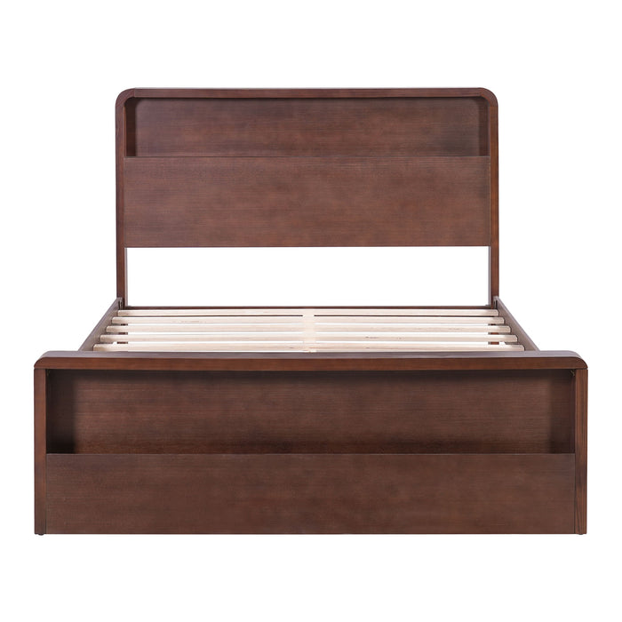 Bed Frame With Dual Open Storage Headboard And Footboard