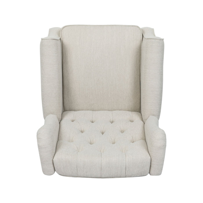 Contemporary Tufted Fabric Push Back Recliner - Beige