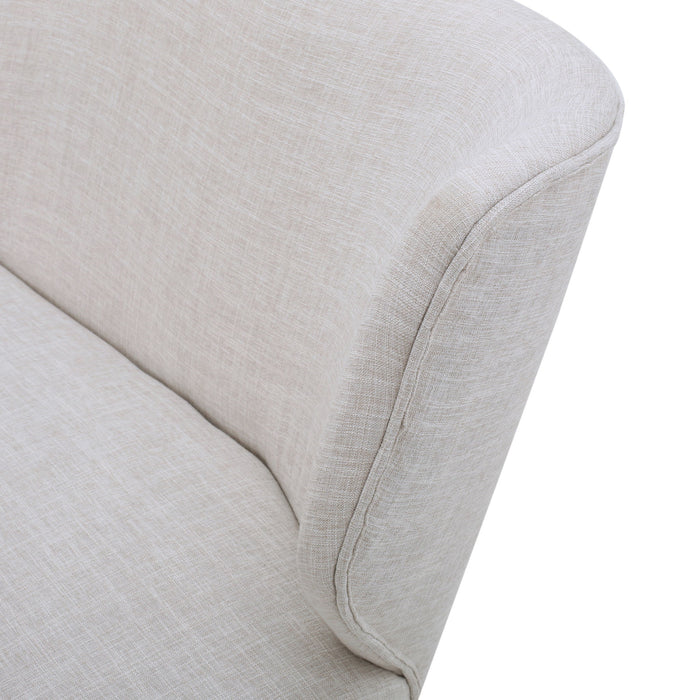 Elegant Classic Upholstered Loveseat With Curved Backrest
