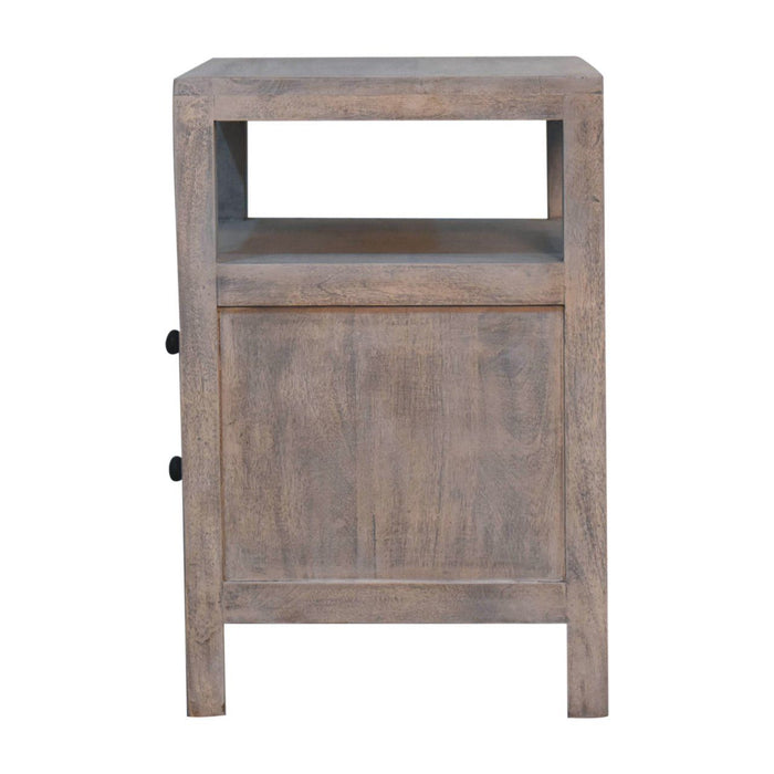 Acid - 2 Drawer Open Bedside Table - Gray Ash