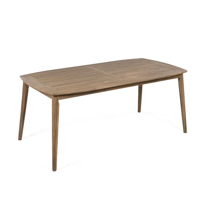 Acacia Wood Dining Table 8 Person Outdoor Table, Farmhouse Furniture For Patio, Garden, Backyard - Light Brown