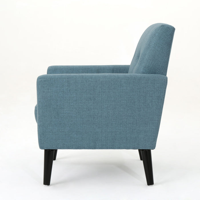 Radiantize - Upholstered Fabric Club Chair With Square-Off Back And Button Tufted