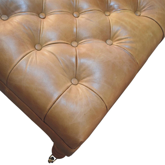 Buffalo - Leather Ottoman With Castor Legs