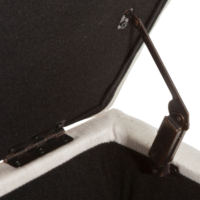 Button-Tufted Upholstered Ottoman With Hidden Storage - Linen