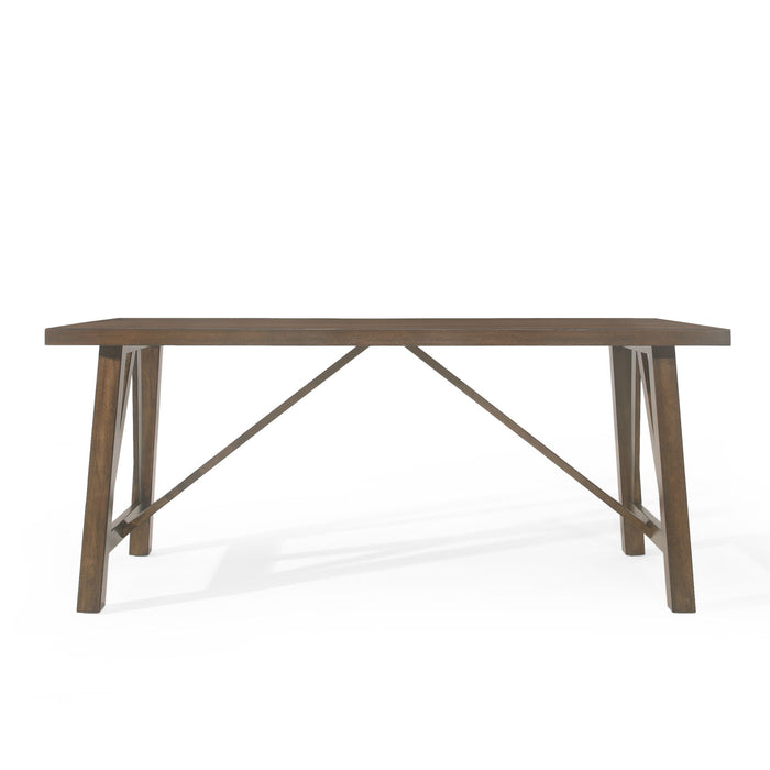 Farmhouse Style Dining Table With Wood Like Top