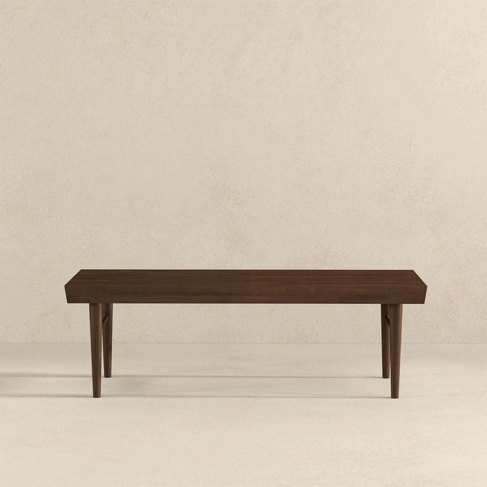 Mia - Mid-Century Modern Bench - Dark Brown