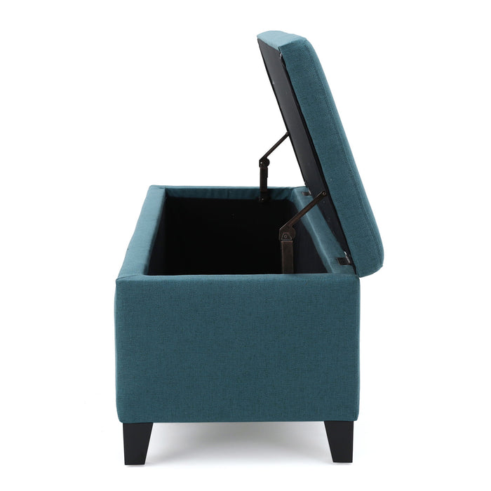 Contemporary Storage Ottoman Bench With Polyester Upholstery