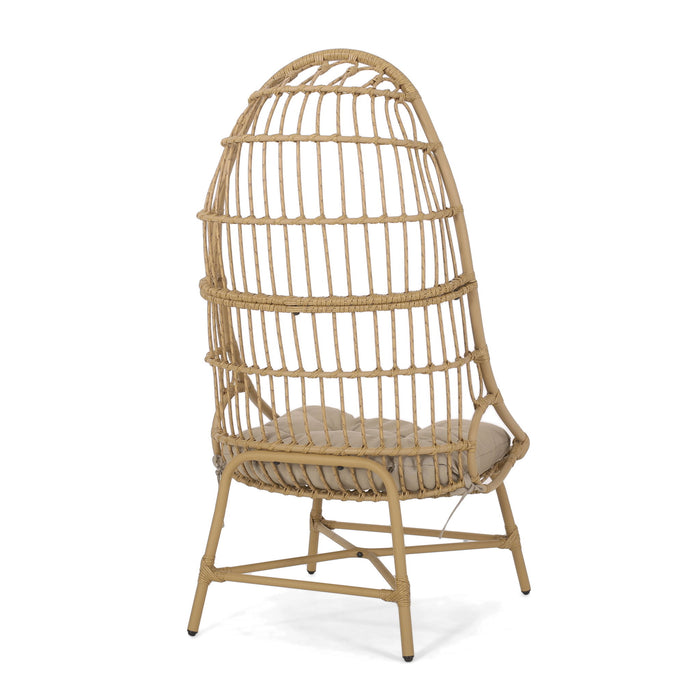 Outdoor Accent Chair With Basket Shape - Light Brown