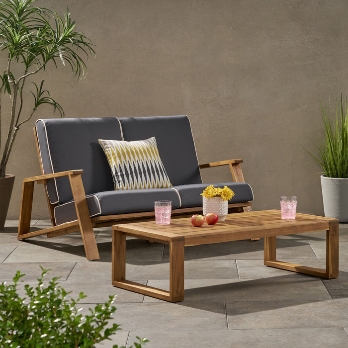 Paloma - Contemporary Loveseat And Coffee Table Set With Weather Resistant Cushions