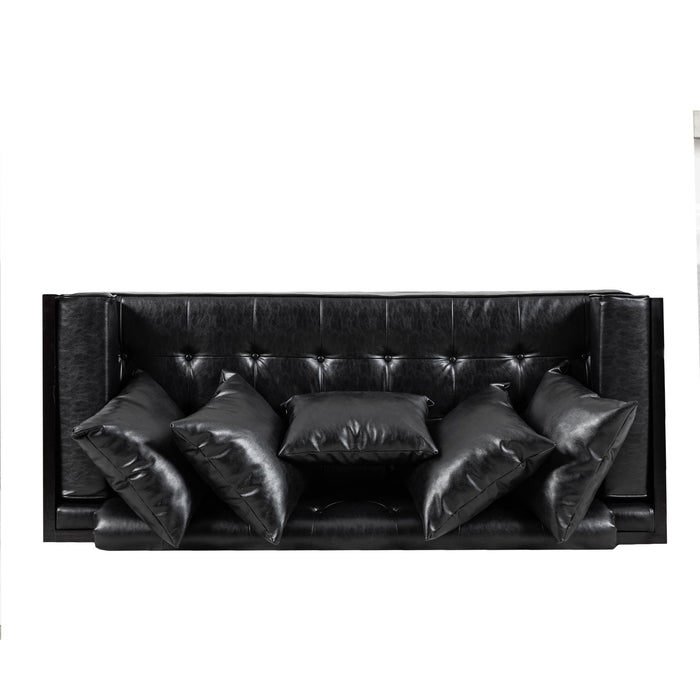Contemporary Oversized Loveseat With Accent Pillow