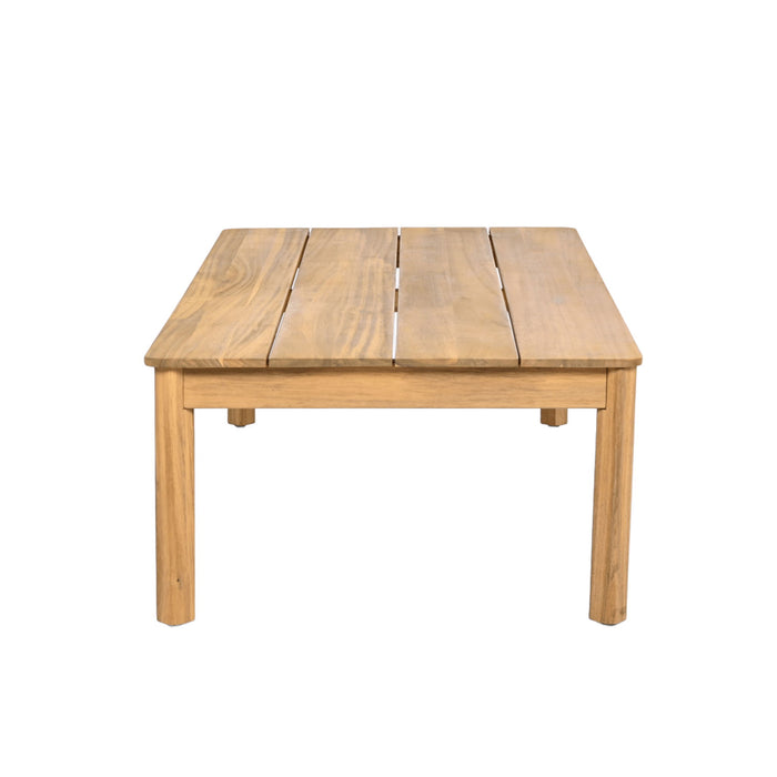 2 Pieces Outdoor Acacia Furniture Set, Woven Rope Outdoor Patio Loveseat, 2 Seat Deep Seating Group With Cushions And Coffee Table For Porch - Teak / Gray / Beige