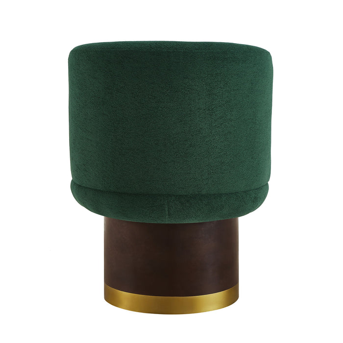 Round Swivel Accent Chair With Ergonomic Backrest For Living Room