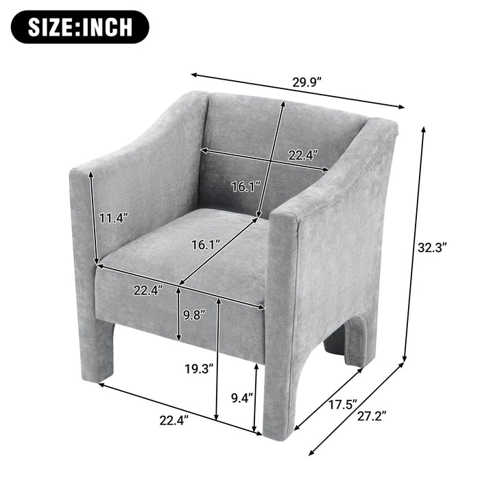 Barrel Accent Chair With Enclosed Arms