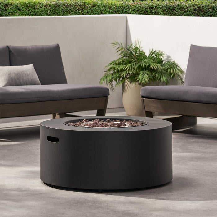 Round Iron Fire Pit With 40,000 Btu