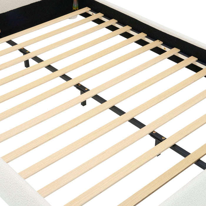 Upholstered Simple Modern Bedroom Bed With Curved Headboard