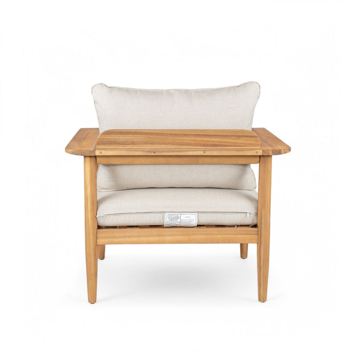 Terassi - Outdoor Lounge Chair (Set of 2) With Cushions - Beige / Light Teak