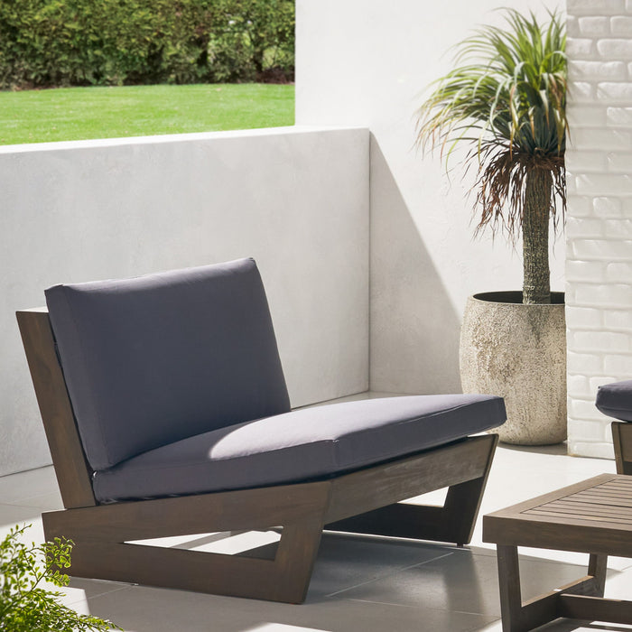 Acacia Wood Outdoor Club Chair With Cushions