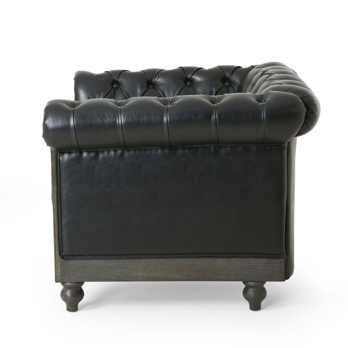 Luminex - Tufted Upholstered Club Chair With Nailhead Accents And Scrolled Tuxedo Arms