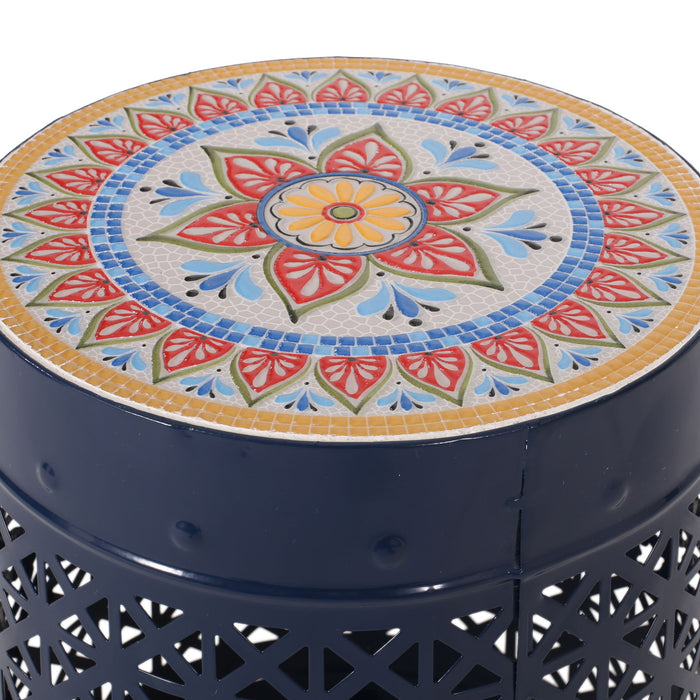 Cranbrook - Side Table With Tile Mosaic Top