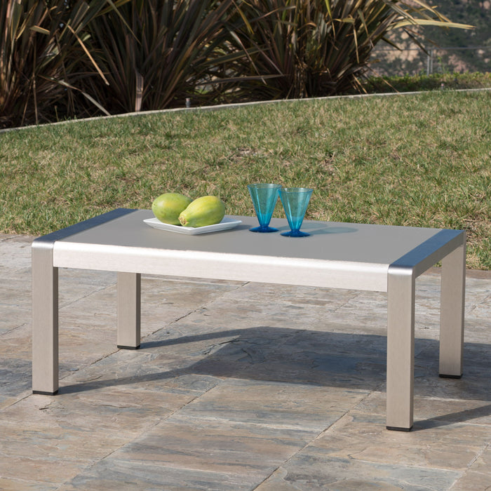 Outdoor Coffee Table Aluminum And Glass