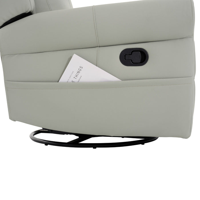 Manual Recliner Chair With 270 Degree Swivel, Massage & Heating, Dual Reclining Positions
