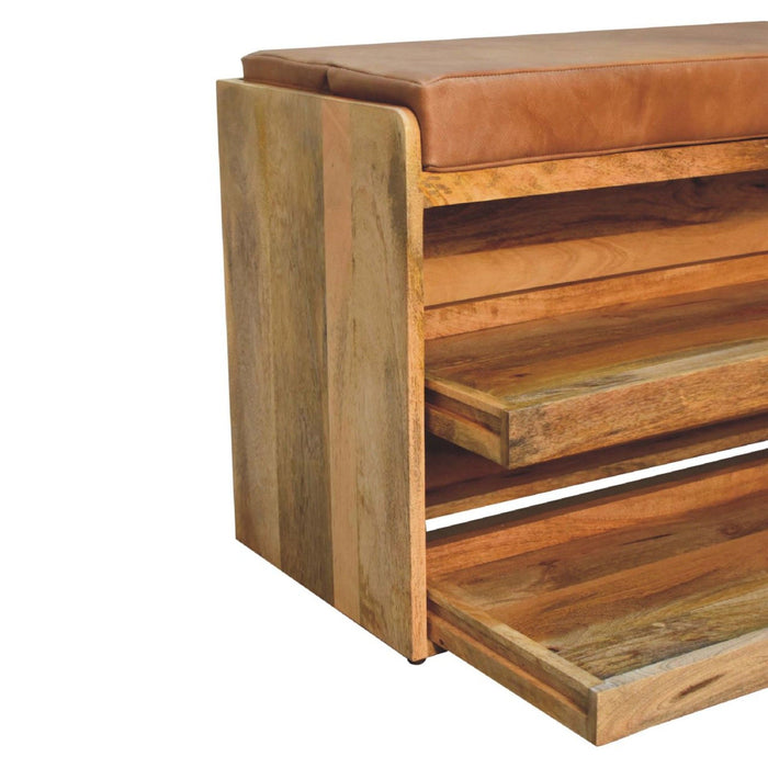 Buffalo - Hide Pull Out Shoe Storage Bench